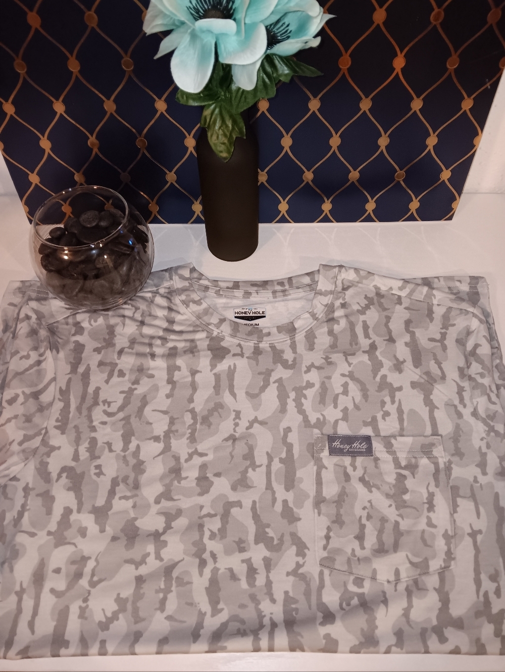 Men's Gray Camo Pocket Tee